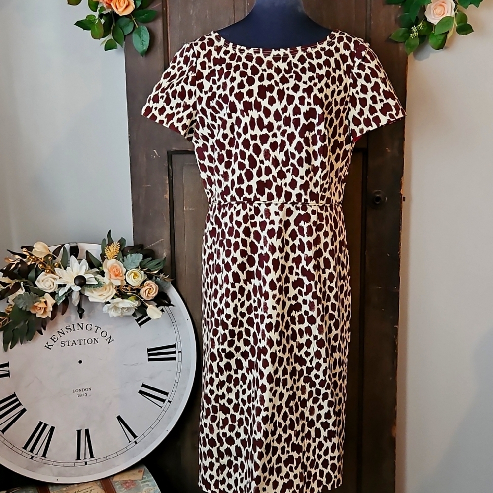 Like New - J. Crew Animal/Giraffe Print Sheath Dress - Sz 12